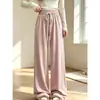 Shaoxing - 2026 Pantalones Casuales para Mujer DeRong 270g Pantalones Sencillos Bolsillo Doble Serie de Pantalones de Rayas Verticales Finas Teñidos en Hilo