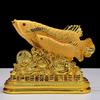 Lúcido Peixe Dragão Dourado Pequenos Enfeites Feng Shui Casa Sala de Estar Estudo Entrada Decorações de Mesa Porta Aberta Enfeites Vermelhos Atacado