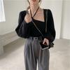 Suéter holgado de manga corta tipo farol estilo perezoso para mujer, tipo blusa, abrigo, cárdigan con protección solar y aberturas, suéter de manga larga