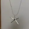 Collar con Colgante Minimalista de Estrella de Mar para Mujer, Diseño de Nicho, Cadena Sencilla Versátil para la Clavícula, Gargantilla de Moda de Alta Gama