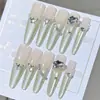 Coleção de Adesivos para Unhas Estilo Cão Fino, Adesivos para Unhas Longas, Pontas de Unha Postiça, Peças de Unha Elegantes em Cor Nude de Alta Qualidade