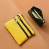Bolsa para Monedas para Hombre y Mujer, Bolsa para Llaves, Tres Capas con Cremallera, Bolsa de Almacenamiento de Tela, Billetera Pequeña de Lona Simple para Estudiantes, Mini