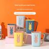 Novo Vaso Criativo Copo de Gargarejo Camada Dupla Casal Desenho Animado Copo de Escova de Dentes Coelho Alça de Amor Copo de Escova Plástico