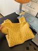 Suéter Largo de Punto Retro Amarillo para Mujer Estilo Holgado Perezoso Top de Punto de Alta Gama Nuevo Estilo 2025