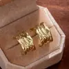 Pendientes Transfronterizos Europeos y Americanos Pendientes Metálicos de Gama Alta Pendientes para Mujer Joyería Vintage de Época Media Ins Retro Lujo Ligero Pendientes Grandes