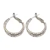 Pendientes Colgantes Redondos de Doble Capa con Plisado de Aguja de Plata, de Moda, Simples, Estilo Fresco, Pendientes Elegantes, Pendientes de Diseño Nicho