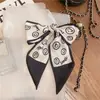 (Personalizado) Bufanda de Seda de Moda Corbata Lazo para el Cabello Adorno para la Cabeza Sentido de Alta Gama Pequeño Fresco Fina Estrecha Banda para el Cabello de Mujer Cinta Primavera y Otoño