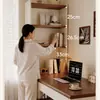 Escritorio de Esquina Estilo Medieval para Estudio y Trabajo en Casa, Estantería Integrada, Montado en la Pared, Adecuado para Apartamentos Pequeños, Mesa de Noche para Computadora de Dormitorio
