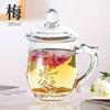 Taza de Té Transparente Taza de Té Grande Taza de Vidrio Taza para Beber Doméstica con Asa y Tapa Oficina Creativa