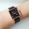 Reloj Cuadrado GEDI para Mujer Reloj Trendy para Estudiante Moda Correa de Cuero Impermeable Reloj Casual para Mujer Esfera Grande Reloj de Pulsera de Cuarzo