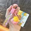 Chaveiro de copo de milk tea de patinho amarelo genuíno autorizado fofo líquido areia movediça pequeno pingente acessórios para mochila atacado