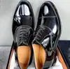 Zapatos de Piel de Lujo para Hombre Punta de Perla de Borde Abierto Piel de Vaca de Primera Capa Británicos Formales de Negocios con Cordones Completamente Hechos a Mano por Dentro y por Fuera Piel de Vaca