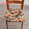 Funda de Silla Elástica Estampada Transfronteriza Todas las Estaciones Universal Seda de Leche Estilo Simple Decoración de Hogar y Restaurante Funda de Asiento de Silla a Prueba de Polvo