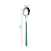 Cuchara Redonda de Acero Inoxidable Estilo Coreano Cuchara Jingle Celebridad de Internet Cuchara de Mango Largo Casera para Tremella y Nido de Pájaro Cuchara para Postre de Boda