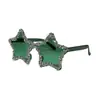 Gafas de Sol Sin Marco de Estrella de Cinco Puntas Incrustadas de Diamantes Transfronterizas Estilo Europeo y Americano Exageradas de Colores Caramelo Gafas para Fiesta y Baile