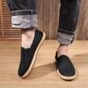 2026 Zapatos Casuales Ligeros de Tela Negra Transpirables Antiolor Antideslizantes Fáciles de Poner para Hombre Flyknit Artemisa Tela Vieja de Pekín