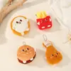 Pingente de Comida de Hambúrguer e Batatas Fritas Acessórios DIY Brinquedos de Pelúcia Mochila Decorações de Roupas Bonecos de Desenho