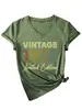 Camiseta Feminina Vintage 1976 Edição Limitada Amazon Wish Site Independente Moda Estilosa Gola V Manga Curta