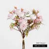 Ramo de Flores Artificiales de Seda de Alta Gama de Rosas de Té Pequeñas para Sala de Estar del Hogar, Boda, Paisajismo Exterior, Flores Falsas Decorativas