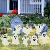 2025 Decoração Popular de Fantasma de Halloween Luminoso Pendurado para Exterior Festa à Prova de Chuva Decoração de Gramado Sinal de Chão para Pátio