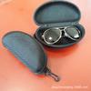 Nueva caja de gafas retro negras de moda, caja de compresión, caja con cremallera, gancho, gafas de sol polarizadas, caja especial