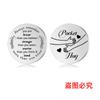 Personajes de la suerte transfronterizos Moneda inspiradora para la toma de decisiones Tarjeta redonda sin agujeros Grabado Regalo familiar para parejas Joyería de acero inoxidable