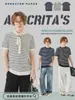 Camiseta de punto de manga corta a rayas de color contrastante APO para hombre, moda de verano para hombre, marca, ajuste slim, cuello redondo, camiseta interior básica