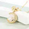 Collar de Conejo Lunar para Mujer 2022 Nueva Moda Elegante Lujo Ligero Cadena para Clavícula de Nicho para Viajes Diario para Mujeres