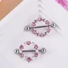 Moda nuevo circonita acero inoxidable mariposa amor anillo para pezón clavo para pezón anillo para pezón rosa cruzado fuente transfronteriza ventas directas de fábrica