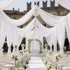 Cortina de gaze casamento gaze decoração de cenário de festa de casamento ao ar livre arco de casamento cortina de cadeira gaze