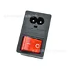 Tomada de energia AC de peça única com tampa inferior AC três em um oito tomadas com fusível vermelho com interruptor de luz