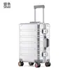 Maleta de Carro de Aleación de Aluminio y Magnesio 24 pulgadas Maleta de Viaje con Protección de Contraseña y Ruedas Universales, Maleta de Metal para Equipaje de Mano 20 pulgadas