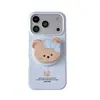Funda Magnética de Oso de Lunares para iPhone 17p, Funda Magnética Apple 18 Pro Max, Soporte 16p, 15 Versión Coreana
