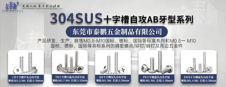 304SUS十字槽自攻AB牙型系列