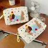 Bolsa de Maquillaje de Lunares para Perros Salchicha para Mujer, Bolsa de Almacenamiento Portátil de Gran Capacidad para Cuidado de la Piel de Gama Alta, Neceser de Mano para Viaje