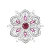 Broche Vazado Exquisitamente Esculpido, Corsage de Flor de Jasmim Roxa, Acessório de Roupa com Zircônia, Alfinete Vintage, Acessório Delicado Totalmente de Zircônia, Presente