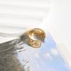 Anillo de Banda Ancha de Cobre con Incrustaciones de Zirconia Chapado en Oro Real de 18K para Mujer, Estilo Retro de Palacio, Anillo Abierto Ajustable de Moda Personalizado