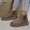 Botas de Neve de Solado Grosso Plus Size para Mulheres 2025 Inverno Novo Estilo Forradas com Lã e Espessadas Aquecedores de Pés Botas de Algodão Pão Botas Curtas de Exportação