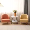 Sofá individual de tejido técnico balcón apartamento pequeño dormitorio sin lavado cómodo sofá perezoso madera maciza nórdica simple moderno