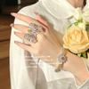 Anillo de Mariposa con Gema Amarilla Julianne Goose Color Oro de 18 Quilates Chapado Tesoro Circonita Flor Iris Conjunto de Pulsera