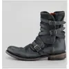 2026 Nuevo Modelo Comercio Exterior Transfronterizo Punta Redonda Hebilla Cremallera Lateral Tacón Grueso Casual Botines de Tobillo para Hombre Talla Grande Venta al por Mayor