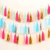 Borlas de Papel Atacado 5 Peças/Pacote Decoração de Festa de Casamento Aniversário Guirlanda de Borlas para Festa de Aniversário Borlas de Folha de Alumínio Douradas e Prateadas