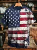 Moda Masculina Casual Transfronteriza Temu Camiseta de Manga Corta Estampada en 3D Verano Nueva Fuente Fábrica Mayorista