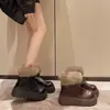 Botas de neve de sola grossa estilo nordestino, nova coleção inverno 2026, bico redondo, quentes, forradas com fleece e acolchoadas de algodão, botas curtas femininas