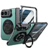Adequado para capa de celular com suporte magnético rotativo Duo para iPhone, design de dobradiça, capa para tela dobrável da Apple e protetor de tela