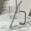 Taza Cuadrada de Vidrio al por Mayor con Separación de Té y Agua, Taza con Popote, Taza Transparente de Vidrio de Borosilicato Alto, Resistente a Altas Temperaturas