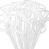 Soporte para Globo de Ola de 40 cm Soporte de Aluminio Manual para Globos de Película Soporte Transparente de Mano para Globos de Látex