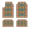 TEMU Estilo Bohemio Retro Nórdico Alfombrilla para Coche Interior de Coche Resistente a la Suciedad Alfombrilla Antipolvo Trasera Fácil de Cuidar Juego de Cuatro Piezas