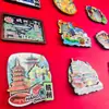 [Serie Hangzhou] Creativos Pegatinas Magnéticas Estereoscópicas de Madera para Refrigerador Ciudades Atracciones Turísticas Populares Souvenirs Culturales y Creativos