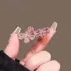 Pasador de Mariposa de Cristal Rosa Súper Hada para Mujer, Nuevo Pasador de Flequillo de Gama Alta, Exquisito y Compacto Pinza de Pato